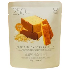 [딜라이트 프로젝트] 프로틴 브라우니칩 카스테라칩 50g | 사무실 간식 단백질 함유 봉지타입