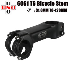 UNO 초경량 로드 바이크 스템 포크 산악 MTB 자전거 칼로이 -7 도 28.6mm 31.8mm 70mm 80mm 90mm 100mm 110mm 120mm