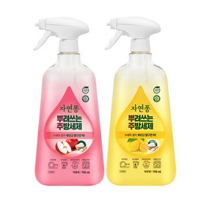 자연퐁 뿌려쓰는주방세제 750ml 2종 세트 (레몬 + 애플)