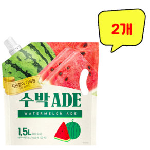 웰그린 수박에이드 대용량 파우치음료, 1.5L, 2개