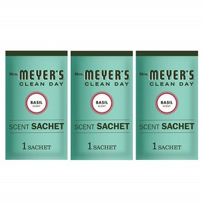 미세스 메이어스 방향제 샤쉐 3팩 1세트 바질 클린 데이 Mrs. Meyer's Scent Sachets Basil