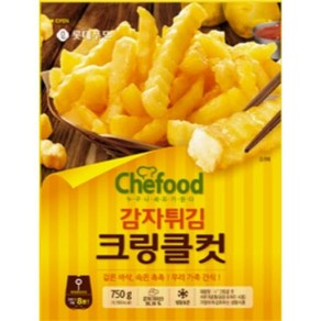 롯데웰푸드 분식 혼밥 맥주안주 간편식 쉐푸드 감자튀김 크링클컷 750g 에어프라이어 반찬, 2개