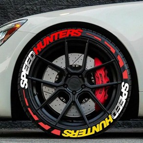 웨건 자동차 타이어 데칼 스타일링 영구 장식 3D PVC 레터링 스티커 스피드헌터 4 개 타이어용, SPEEDHUNTERS 3 colo, 4개