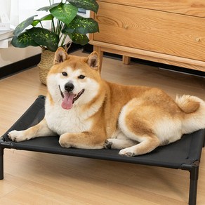 강아지 해먹 침대 쿨매트 애견 캠핑 의자 고양이방석 사각베드 블랙, 1개