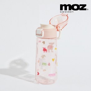 MOZ 스웨덴 원터치 트라이탄 키즈 보틀 물병, 1개, 620ml, 헤이즐핑크