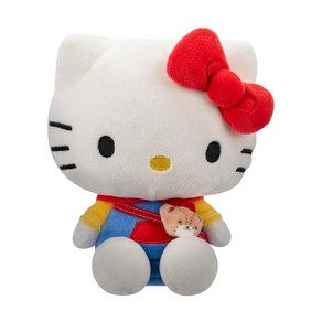 Hello Kitty 시리즈 1 플러시 - 후디 패션 및 Bestie 액세서리 - Jazwaes 공식 라이선스 Sanio Hello Kitty and Fiends 제품, 레드 리본 Hello Kitty, 1개