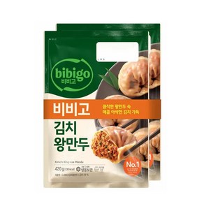 (냉동)[비비고]김치왕만두, 420g, 6개