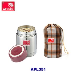 아폴로 보온 죽 이유식 도시락 통, APL351(370ml)-레드, 1개