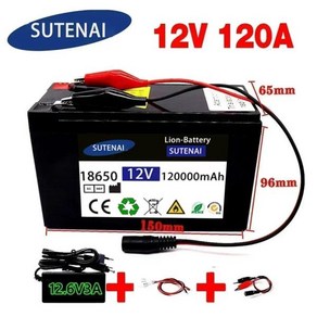 18650 리튬 배터리 30A 분무기 내장 고전류 BMS 전기 자동차 12.6V 충전기 12V 120Ah 120000mAh, [05] 100000mAh