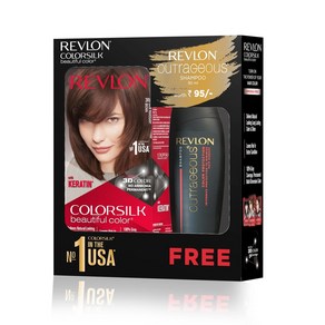 REVLON ColoSilk 헤어 컬러 케라틴 1WN 소프트 블랙 아웃레이지스 샴푸 90ml 포함, 60g(3팩), 마호가니 브라운