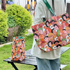 XFD 방수 가벼운가방 빅쇼핑백 대용량 빅쇼핑백 숄더백 장바구니 54cm5cm, 1개, 캐릭터