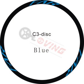 자전거휠데칼 도로 자전거 C3 C5 디스크 휠 에지 스티커 방수 레이싱 데칼, [02] C3  light blue, 1개