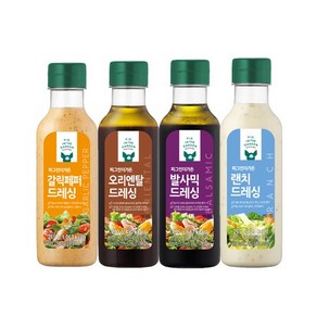 병입 드레싱(오리엔탈/발사믹/랜치/갈릭) 3병, 3개, 265g