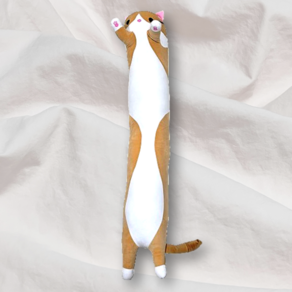 다다랜드 고양이 인형 안고자는 바디 필로우 롱쿠션 귀여운 베개 쿠션, 옐로우