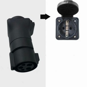 EVSE 차량용 충전기 커넥터 어댑터 J1772AC 범용 소켓 TYPE1NEMA 515 플러그 220V 전기 오토바이 Sc, Type1 to EU, 1개