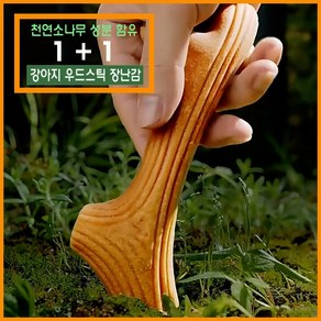 코코노피 - 천연소나무 성분 강아지 이갈이 장난감 치발기 터그놀이 우드스틱, 대형 18 cm <1+1>, 1개