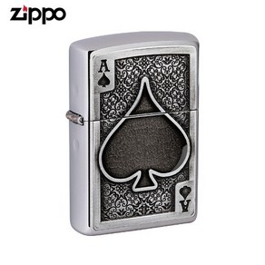 ZIPPO 라이터 엠블렘 49637 Ace Of Spades Emblem 오일+심지+부싯돌 3종세트 포함