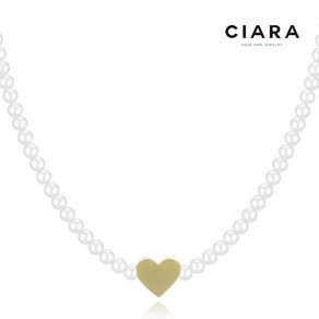 CIARA 14K Sadegna 스몰하트 진주체인 목걸이(GoldPlated)