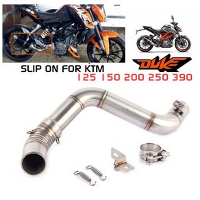 오토바이 배기 전체 시스템 중간 파이프 머플러 KTM DUKE125 DUKE200 DUKE390 DUKE250 DUKE 125 150 200 390 20122017, 1개