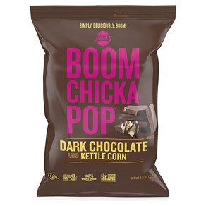 Angie's BOOMCHICKAPOP 다크 초콜릿 드리즐드 씨 솔트 케틀 콘 155.9g(5.5온스) 백, 1개, 156g