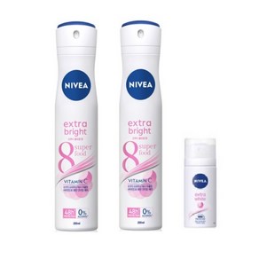 니베아 엑스트라화이트 데오드란트 스프레이 200ml x 2p + 35ml 세트