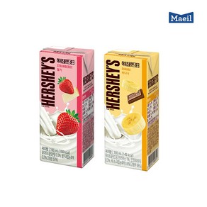 허쉬 초콜릿드링크 190mL 딸기맛12+바나나맛12 24팩(1box)/무료배송