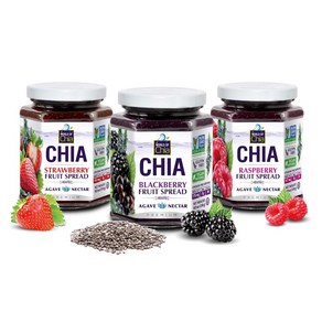 ​월드 오브 치아 WORLD OF Chia 치아씨드 스프레드 잼 블랙베리 + 스트로베리 + 라즈베리 310g 3개