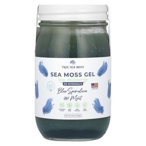 Tue Sea Moss 바다 이끼 젤 블루 스피룰리나 및 민트 453g(16fl oz), 1개