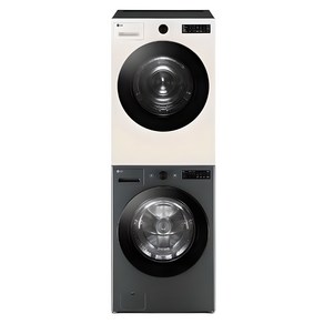 LG전자 트롬 오브제컬렉션 세탁기 FG21GN + 건조기 RG19EN + 키트 21kg + 19kg 방문설치, KFG21GN-9EN, 네이처 그린(세탁기) + 네이처 베이지(건조기)