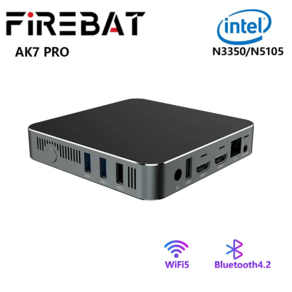 N100 미니PC 미니컴퓨터 게이밍PC FIREBAT AK7 PRO 미니 PC 데스크탑 게임용 컴퓨터 인텔 N3350 N5105 듀얼 밴드 WiFi5 BT42 6GB 8GB 64G, 1.N3350 6G 64g - Euopean egu, 없음