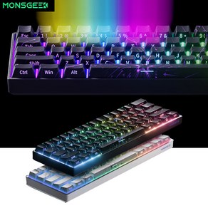 [cy] MONSGEEK FUN60 마그네틱축 게이밍 기계식 키보드 FUN60 PRO/MAX/Ulta 시리즈 유선8k 61키배열 RGB 4000mah 시즌신상, FUN60MAX무선3모드(유무선8K)-리본없음, 현광마그네틱축, 성운블랙