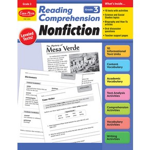 (영문도서) Reading Compehension: Nonfiction Gade 3 Teache Resouce Papeback, Evan-Moo Educational Publi..., English, 9781645143369