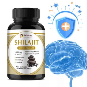 프슬라라에 실라짓(Pslalae Shilajit) - 휴믹산 및 풀빅산 보충제가 함유된 천연 실라짓 수지 히말라야 실라짓 수지 500 mg), 3박스, 120정