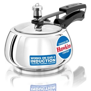 Hawkins 2 Lite Contua Pessue Cooke Stainless Steel Inne Lid Cooke Handi Cooke Induction, Silve, 1개