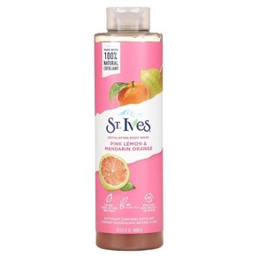 세인트 입스 St. Ives 각질 제거 바디 워시 핑크 레몬 만다린 오렌지 650ML 22FL oz), 1개