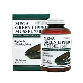 시니케어 초록입홍합 7500mg 180캡슐 (Mega Green Lipped Mussel) 메가 초록홍합 초록잎