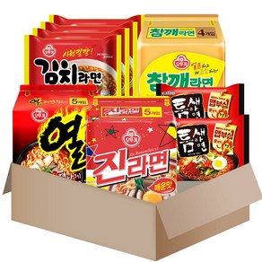 오뚜기 삼양 봉지라면 5종 20봉 (진라면매운맛5p+열라면5p+참깨라면4p+김치라면4p+틈새라면2p), 1세트