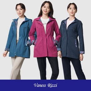 바네사리찌 체크플라워배색 후드자켓