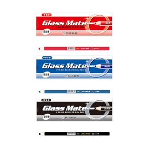 지구 글라스 메이트 채점용 색연필 (12자루) 3가지 색, 02) 파랑 12자루
