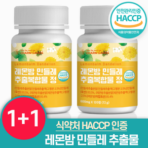 레몬밤 민들레 복합물 추출물 분말 정 식약처 HACCP 인증, 120정, 2개