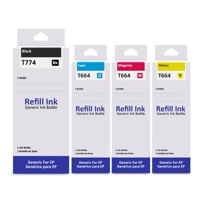 잉크다파라 엡손 호환잉크 T774 T664 세트 L605 L655 L1455, 1세트, T774 호환잉크 4색
