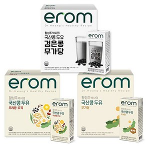 이롬 국산콩두유 3종 검은콩무가당 / 우리땅17곡 / 무가당두유, 48개, 190ml