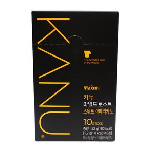 동서 맥심 카누 마일드 로스트 스위트 아메리카노 (10T) 식품 > 커피/차 커피 커피믹스 일반커피믹스, 5.2g, 10개입, 1개