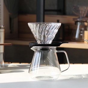 하리오 V60 글라스 드리퍼 핸드드립세트 1-4인 블랙, 상세 설명 참조, 1개