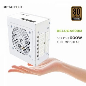 METALFISH SFX 80 플러스 브론즈 600W PSU 화이트 전원 공급 장치 미니 ITX 섀시용 풀 모듈러 소형 컴퓨터 케이스 100 V 220V 입력, EU 플러그, 500W, 1) EU 플러그 - 500W