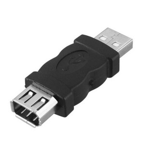 Fiewie IEEE 1394 6 Pin Female to USB 2.0 Type A Male Adapto Adapte Cameas Mobile Phones MP3 Pla, CHINA_5.3 x 1.8 x 1cm  Black, 1개