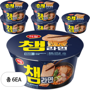 하림 챔라면 컵 195g, 6개