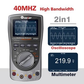 휴대용 ET827 실시간 ACDC 오실로스코프 멀티미터 카운트 디지털 40MHz 샘플링 6000 속도 200Msps 자동 오실로스코프