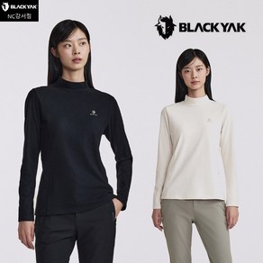 [블랙야크] 여성 동절기 겉/안면 모두 기모처리된 스트레치 소재 사용~ 베이스레이어 겸용으로 입을 수 있는 소프트한 터치감의 향균 기능성 여성 마칼루 터틀넥티 1BYTSW4519
