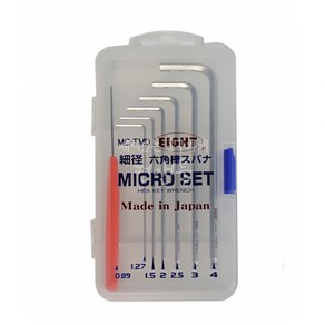 일본 IEIGHT 에이트 마이크로 육각렌치 MC-TMD 볼렌치 세트 0.89~4MM 7PCS 정밀 렌찌 일제 렌치셋트, 1세트